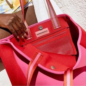 New in bag summersalt beach bag in pink and red